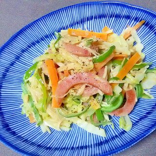 ウィンナーと野菜のマヨだれ炒め＋＋